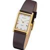 Regent Damen Armbanduhr Analog Lederarmband dunkelbraun URF1302