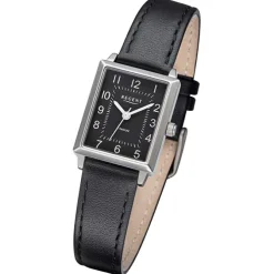 Regent Damen Armbanduhr Analog Lederarmband schwarz URF1316