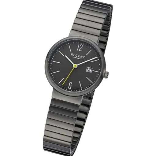 Regent Damen Armbanduhr Analog Edelstahlarmband grau URF1358