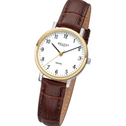Regent Damen Armbanduhr Analog Lederarmband braun URF1427