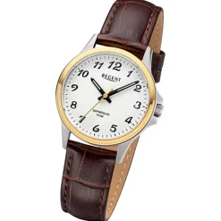 Regent Damen Armbanduhr Analog Lederarmband braun URF1457