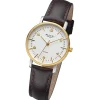 Regent Damen Armbanduhr Analog Lederarmband dunkelbraun URF1481
