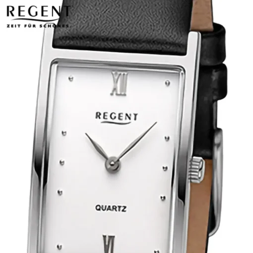 Regent Damen Armbanduhr Analog Lederarmband schwarz URF1507