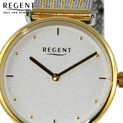 Regent Damen Armbanduhr Analog Metallarmband silber gold UR2212502