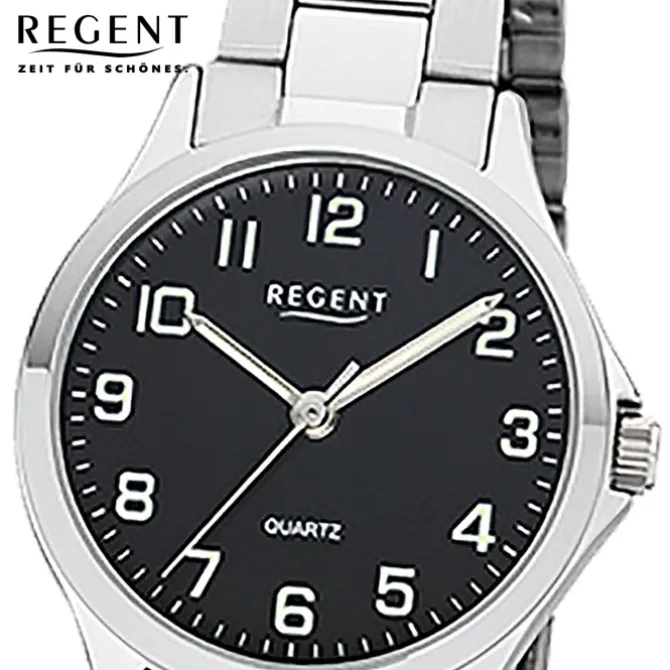 Regent Damen Armbanduhr Analog 2252409 Quarz-Uhr Metall silber UR2252409