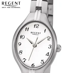 Regent Damen Armbanduhr Analog F-1162 Quarz-Uhr Titan silber URF1162