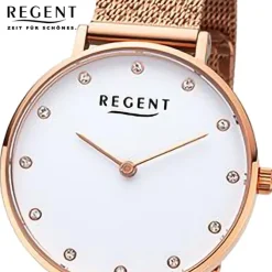 Regent Damen Armbanduhr Analog Metallarmband rosegold URF1329