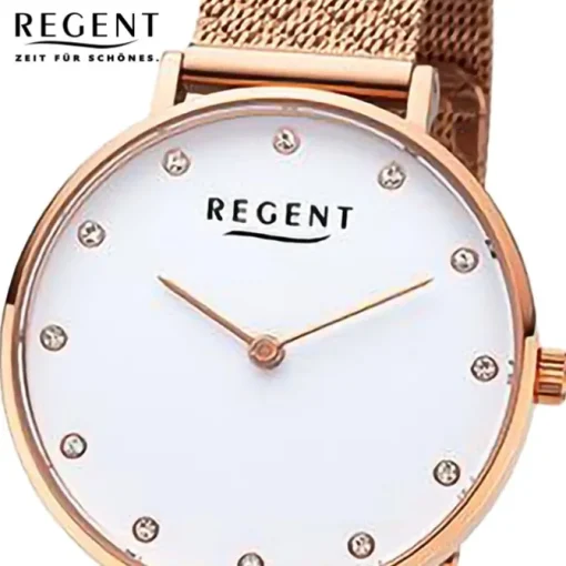 Regent Damen Armbanduhr Analog Metallarmband rosegold URF1329