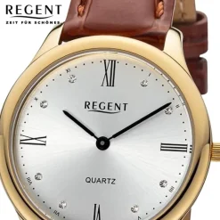 Regent Damen Armbanduhr Analog Lederarmband schwarz UR2104084