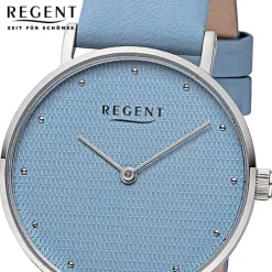 Regent Damen Armbanduhr Analog Lederarmband blau UR2152576