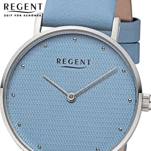 Regent Damen Armbanduhr Analog Lederarmband blau UR2152576