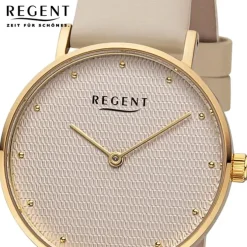 Regent Damen Armbanduhr Analog Lederarmband hellbraun UR2152580