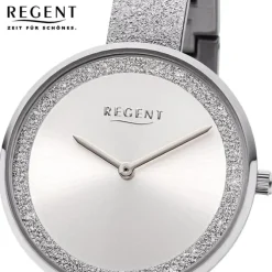 Regent Damen Armbanduhr Analog Metallarmband silber URBA685