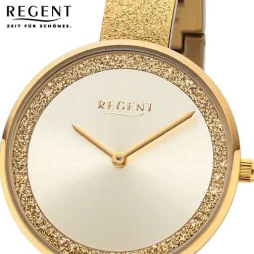Regent Damen Armbanduhr Analog Metallarmband gold URBA687