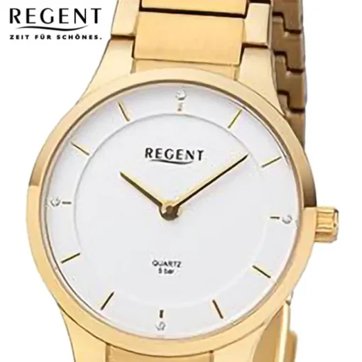 Regent Damen Armbanduhr Analog Metallarmband gold URF1312