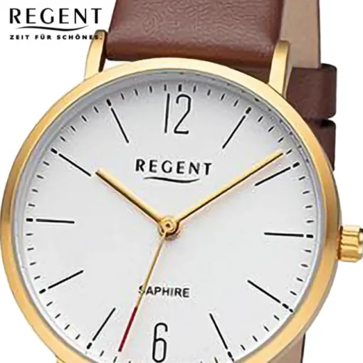 Regent Damen Armbanduhr Analog Lederarmband braun URF1320