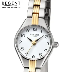Regent Damen Armbanduhr Analog Metallarmband silber gold URF1469