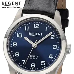 Regent Damen Armbanduhr Analog Lederarmband schwarz URF1322