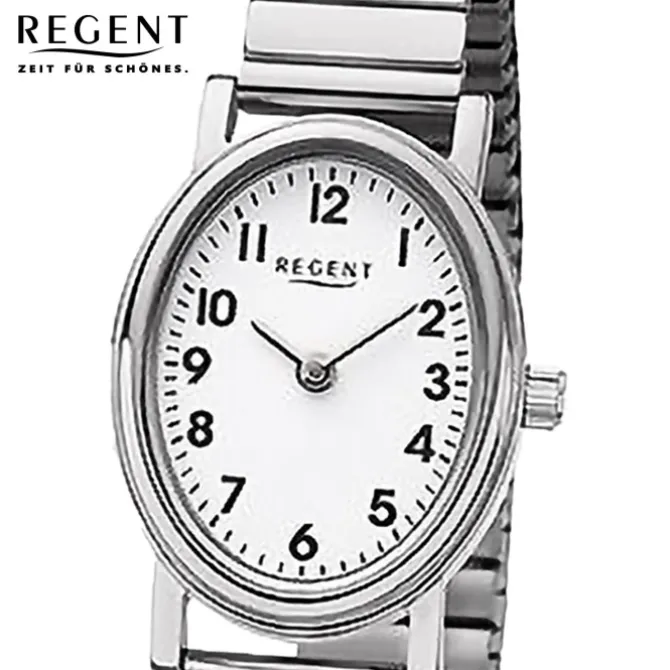 Regent Damen Armbanduhr Analog Edelstahlarmband silber URF1361