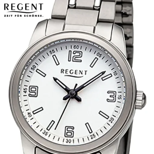 Regent Damen Armbanduhr Analog Metallarmband silber URF1441