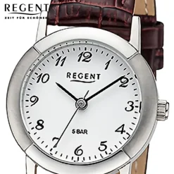 Regent Damen Armbanduhr Analog Lederarmband braun URF1443