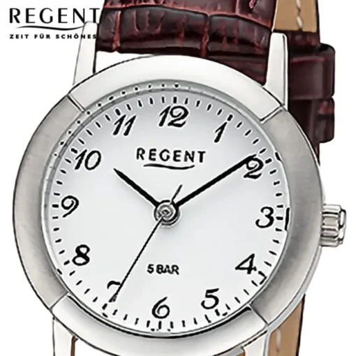 Regent Damen Armbanduhr Analog Lederarmband braun URF1443