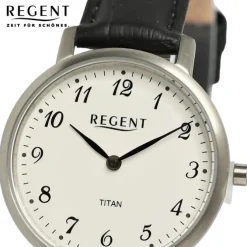 Regent Damen Armbanduhr Analog Lederarmband schwarz UR2094051