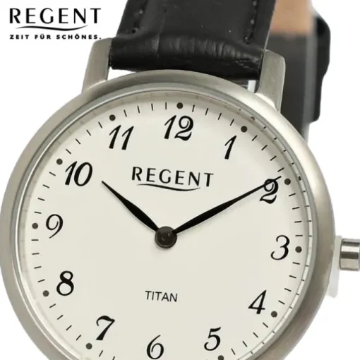 Regent Damen Armbanduhr Analog Lederarmband schwarz UR2094051