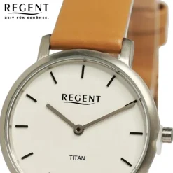 Regent Damen Armbanduhr Analog Lederarmband hellbraun UR2094057