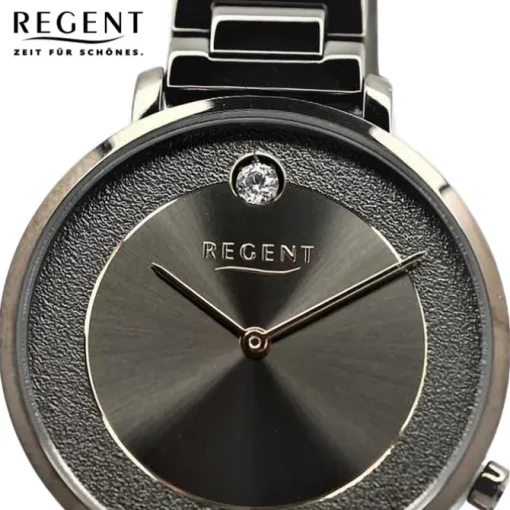 Regent Damen Armbanduhr Analog Metallarmband dunkelgrau UR2252549