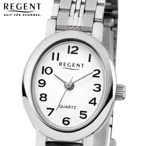 Regent Damen Armbanduhr Analog F-1169 Quarz-Uhr Metall silber URF1169