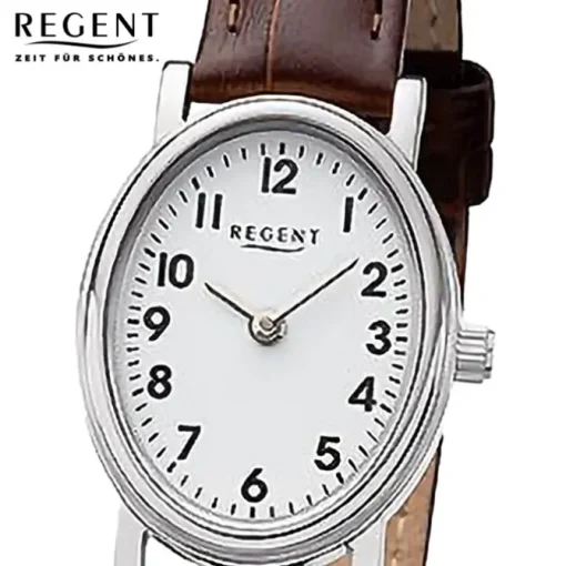 Regent Damen Armbanduhr Analog Lederarmband braun URF1305