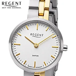 Regent Damen Armbanduhr Analog GM-2124 Quarz-Uhr Titanband bicolor URGM2124