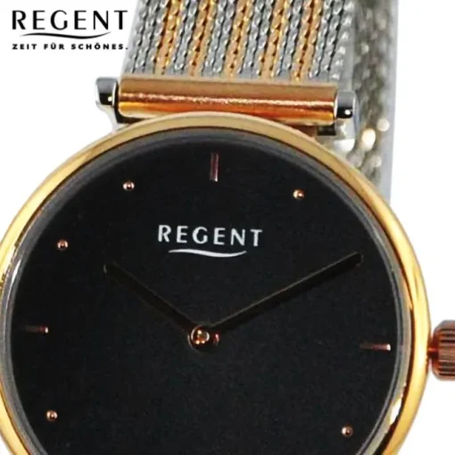 Regent Damen Armbanduhr Analog Metallarmband silber rosegold UR2212501