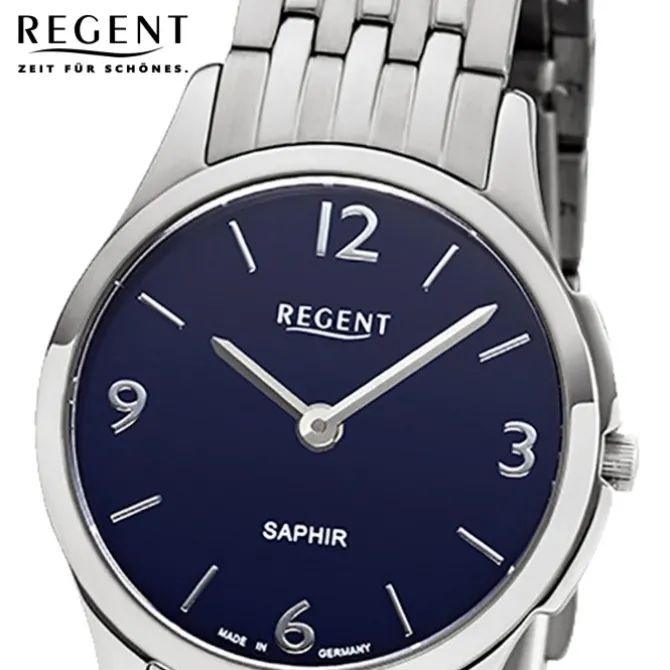 Regent Damen Armbanduhr Analog GM-1617 Quarz-Uhr Metall silber URGM1617
