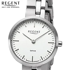 Regent Damen Armbanduhr Analog GM-2123 Quarz-Uhr Titanband anthrazit URGM2123