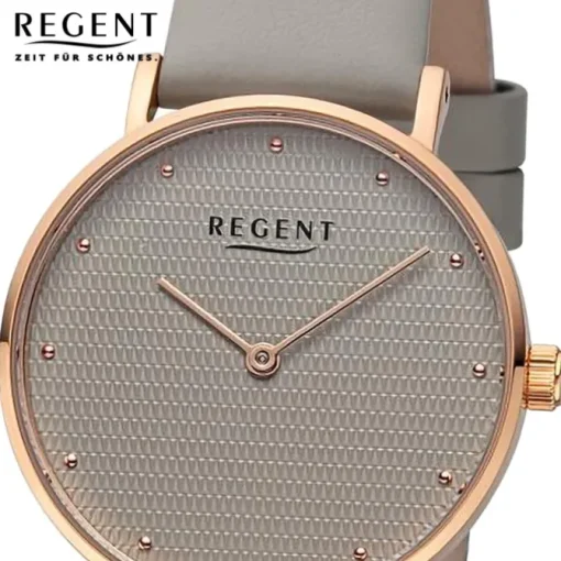 Regent Damen Armbanduhr Analog Lederarmband grau UR2152579
