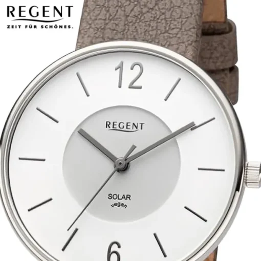 Regent Damen Armbanduhr Analog Lederarmband taupe URBA718