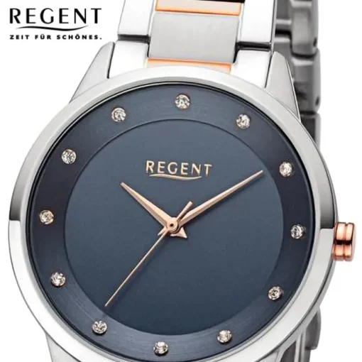 Regent Damen Armbanduhr Analog Metallarmband silber rosegold UR2212809