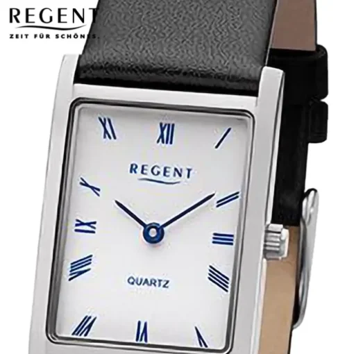 Regent Damen Armbanduhr Analog Lederarmband schwarz URF1300