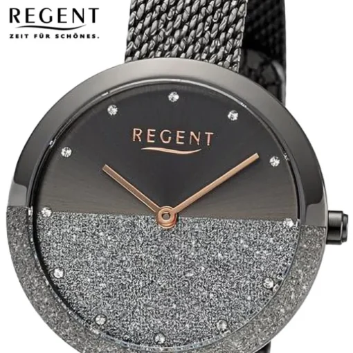 Regent Damen Armbanduhr Analog Metallarmband schwarz UR2252542