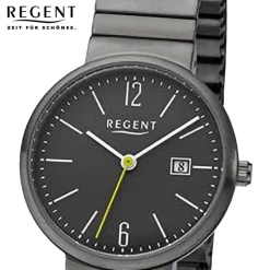 Regent Damen Armbanduhr Analog Edelstahlarmband grau URF1358