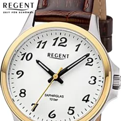 Regent Damen Armbanduhr Analog Lederarmband braun URF1457