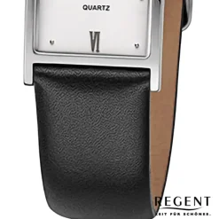 Regent Damen Armbanduhr Analog Lederarmband schwarz URF1507