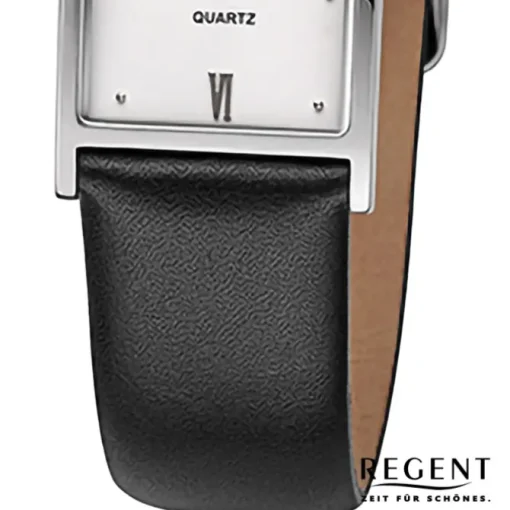 Regent Damen Armbanduhr Analog Lederarmband schwarz URF1507