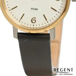 Regent Damen Armbanduhr Analog Lederarmband schwarz UR2094049
