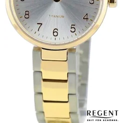 Regent Damen Armbanduhr Analog Metallarmband gold silber UR2192517