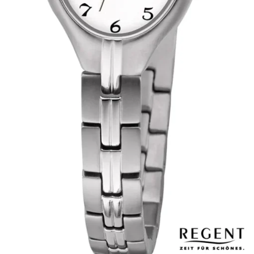Regent Damen Armbanduhr Analog F-1162 Quarz-Uhr Titan silber URF1162
