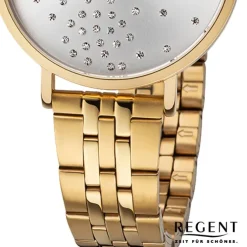 Regent Damen Armbanduhr Analog BA-596 Quarz-Uhr Edelstahl gold URBA596