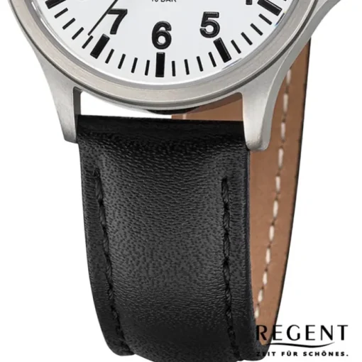 Regent Damen Armbanduhr Analog Lederarmband schwarz UR2092565